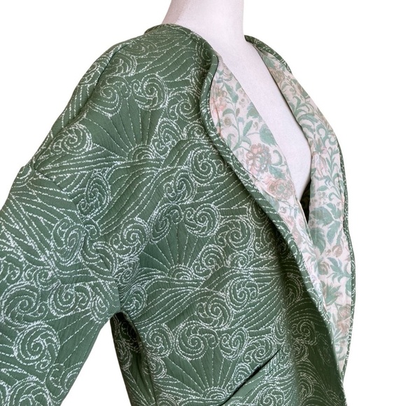 QVC Denim & Co. Canyon Retreat Spring Quilted Jacket Open Front Boho Blazer Sz L - Picture 5 of 16